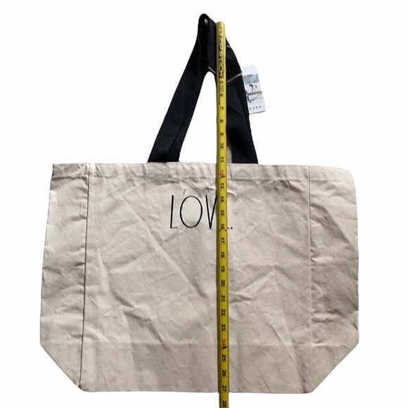 NEW Rae Dunn canvas love tote bag - Picture 5 of 6